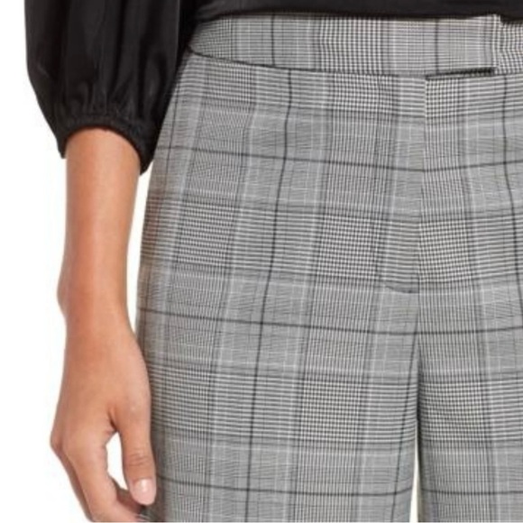 Halogen Nordstrom Women's Size 4P Trouser Dress Pants Plaid Wide Leg Cropped - Picture 4 of 11